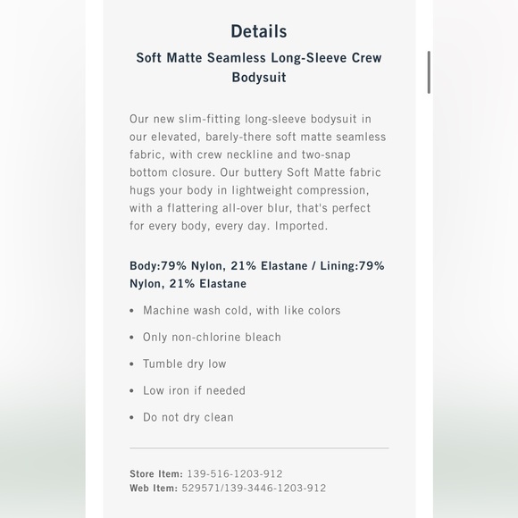 Soft Matte Seamless Long-Sleeve Crew Bodysuit - Picture 2 of 2